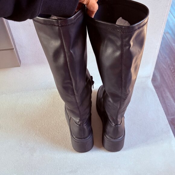 Steve Madden Black Astor Tall Platform Boot - Size 7 - Picture 3 of 8